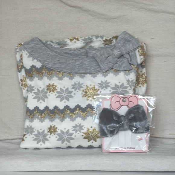 GYMBOREE Toddler Girl's Shimmer Snowflake Top w/ Matching OLD NAVY Leggings - Picture 15 of 15